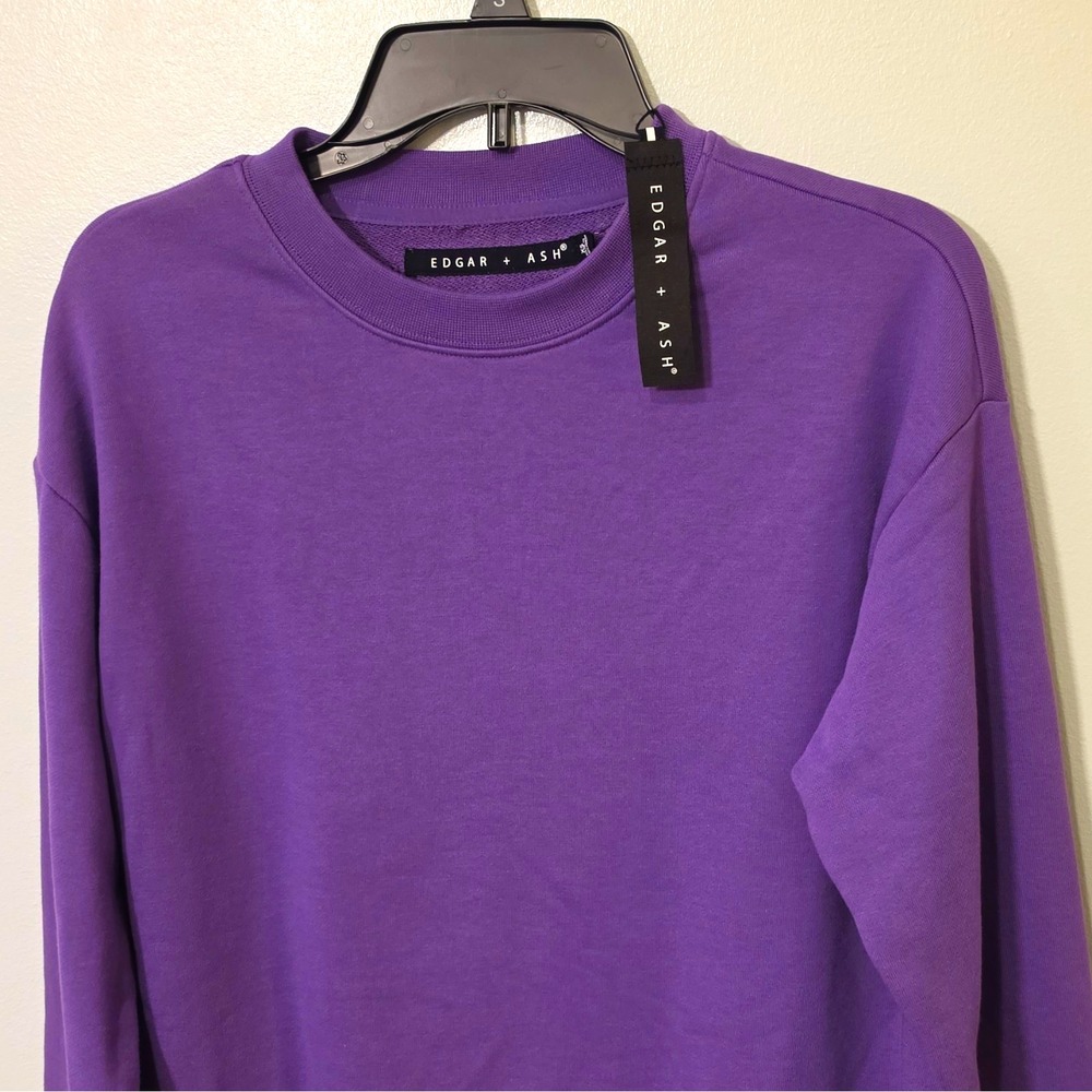 EDGAR + ASH Women's Purple Crewneck Pullover Sweatshirt Relaxed Fit XS #193